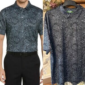 Ben Hogan Polo‎ Silky Shirt Men's XL Dark Gray Light Blue